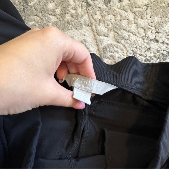 Athleta Brooklyn Ankle Pants Solid Black Side Ribbed Panel Size 8 Women’s - Picture 12 of 12